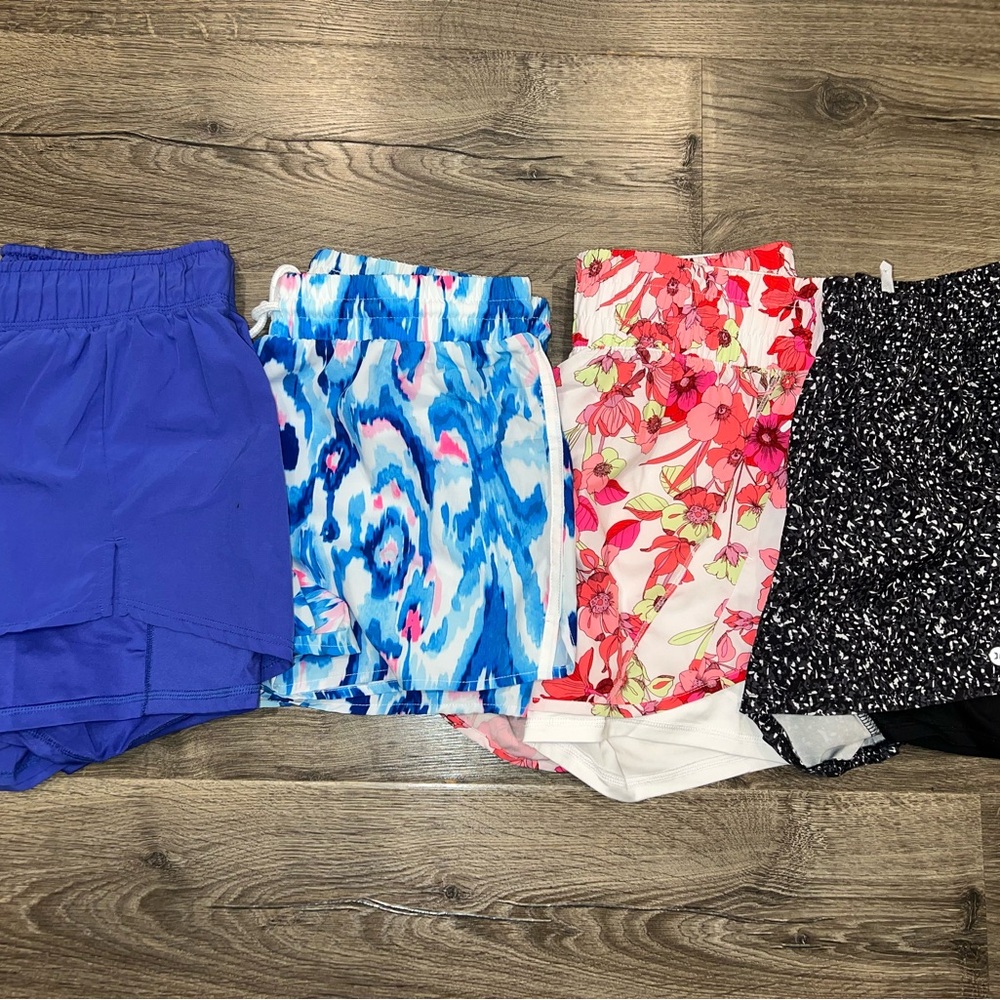 Women’s Mixed Print Shorts Bundle - Blue, Aqua, Pink, Black